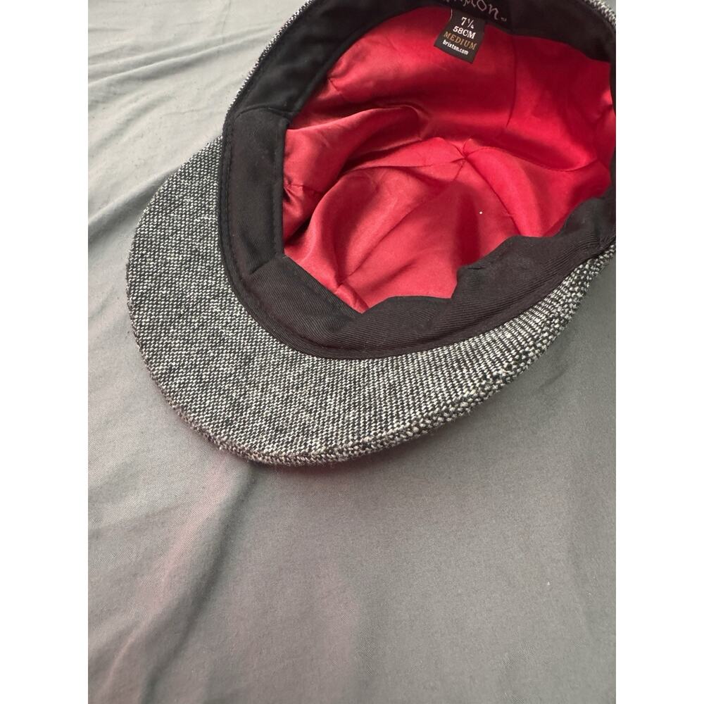 Brixton Newsboy Cabbie Hat Mens 7 1/4 Gray Tweed Wool Blend Cap - Picture 8 of 10